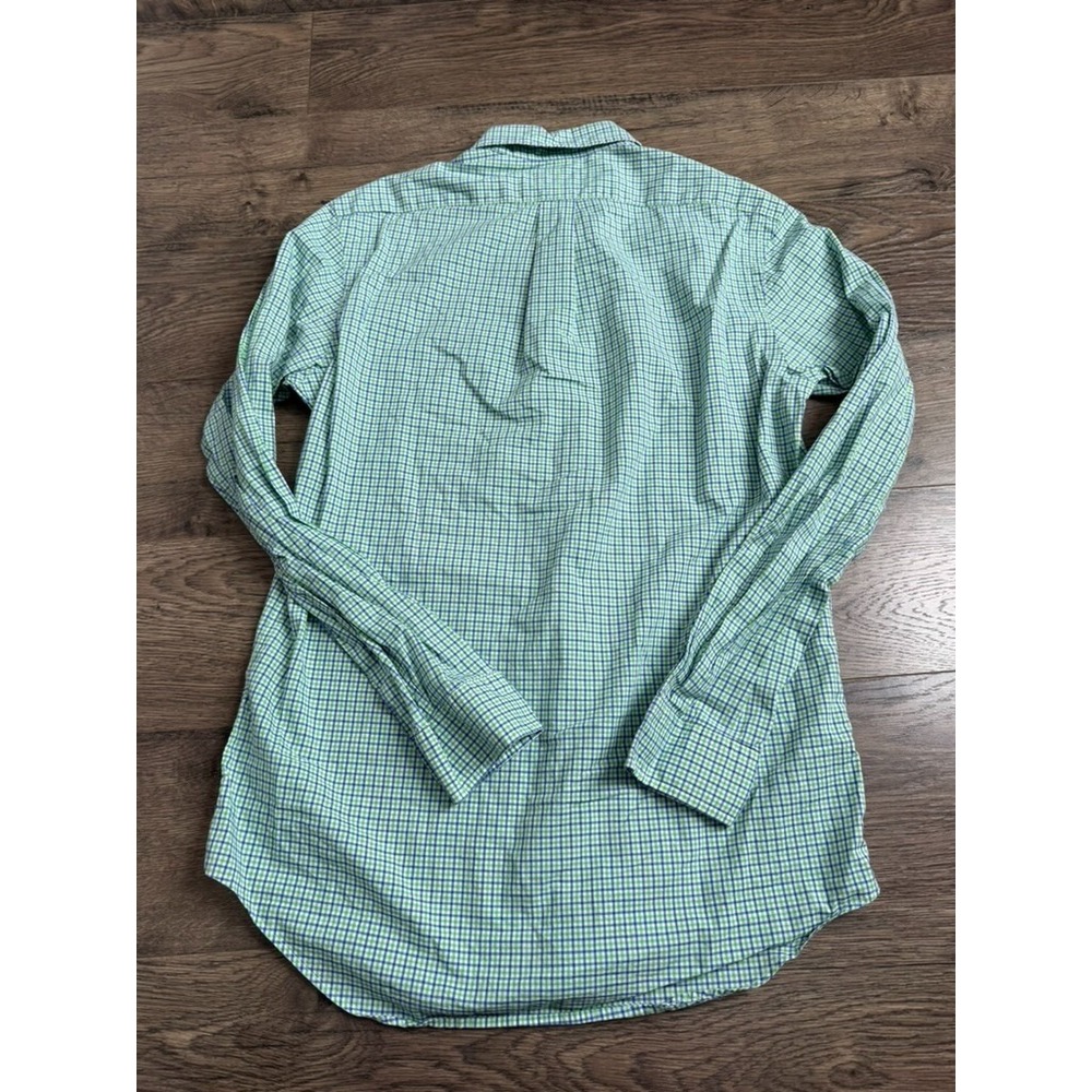 EUC Mens Ralph Lauren green blue plaid long sleeve button up 100% cotton size S - Picture 2 of 8